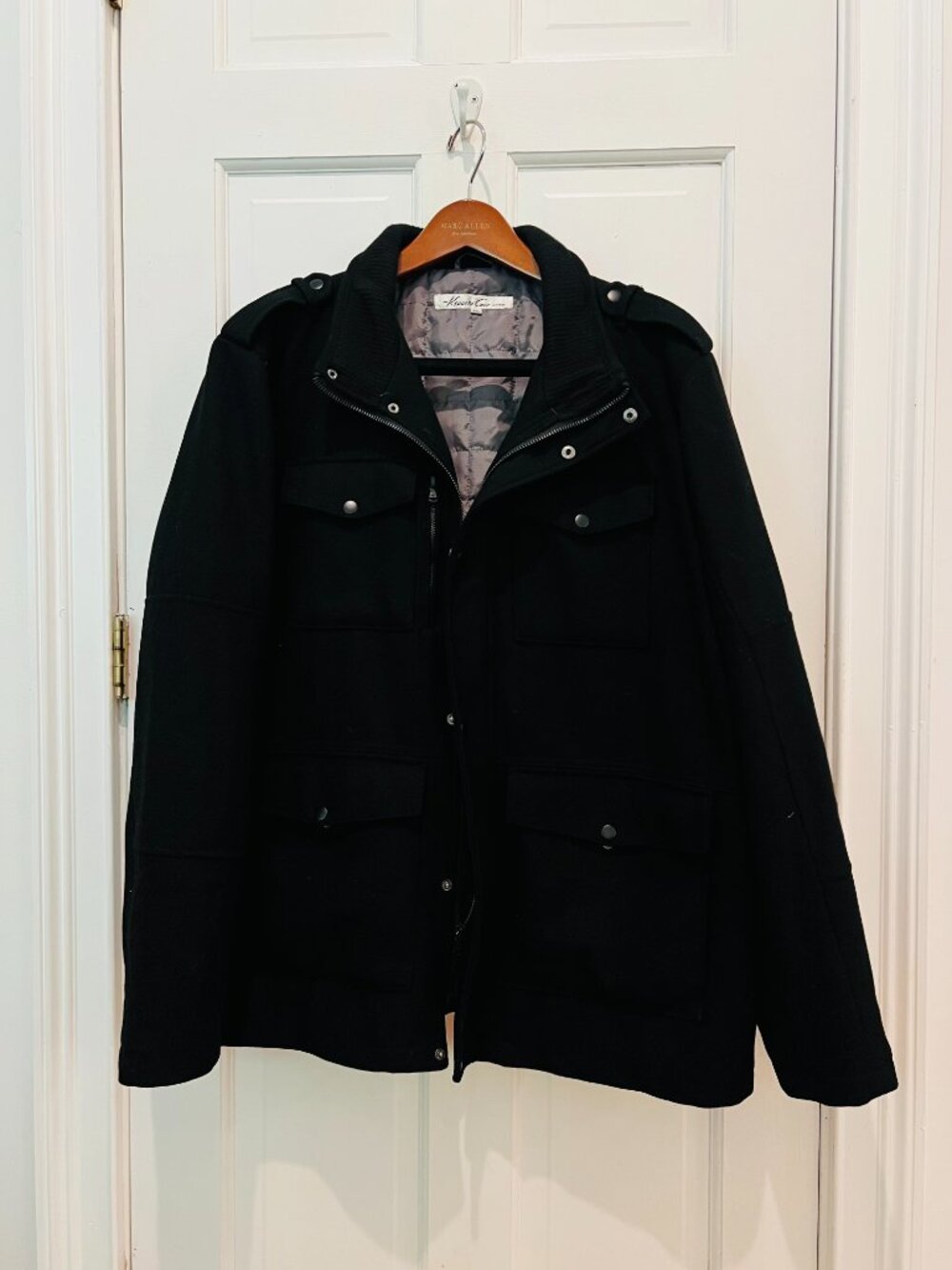 Kenneth Cole New York Black Men’s Coat with zipper and snap buttons Size XXL - Picture 2 of 16